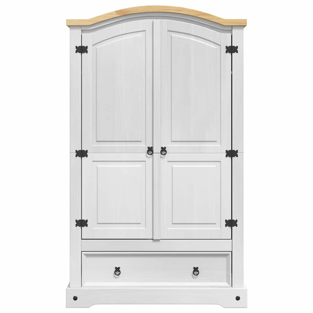Garderobeskap med dør Corona Hvit 101 x 52 x 170 cm Massiv furu