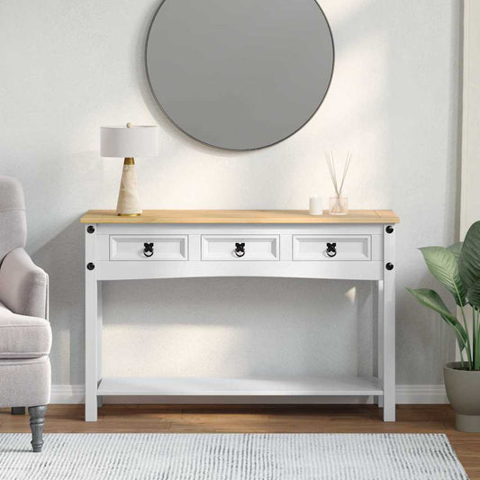 Avlastningsbord Corona Hvit 114 x 34,5 x 73 cm Massiv furu