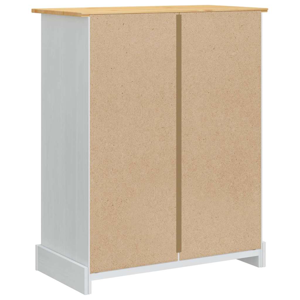 Oppbevaringskister med skuff Hvit 92 x 48 x 114 cm Massiv furu vidaXL