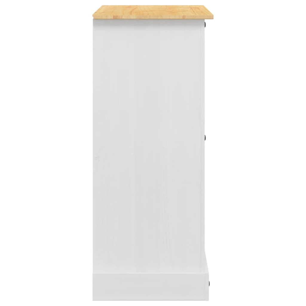 Oppbevaringskister med skuff Hvit 92 x 48 x 114 cm Massiv furu vidaXL