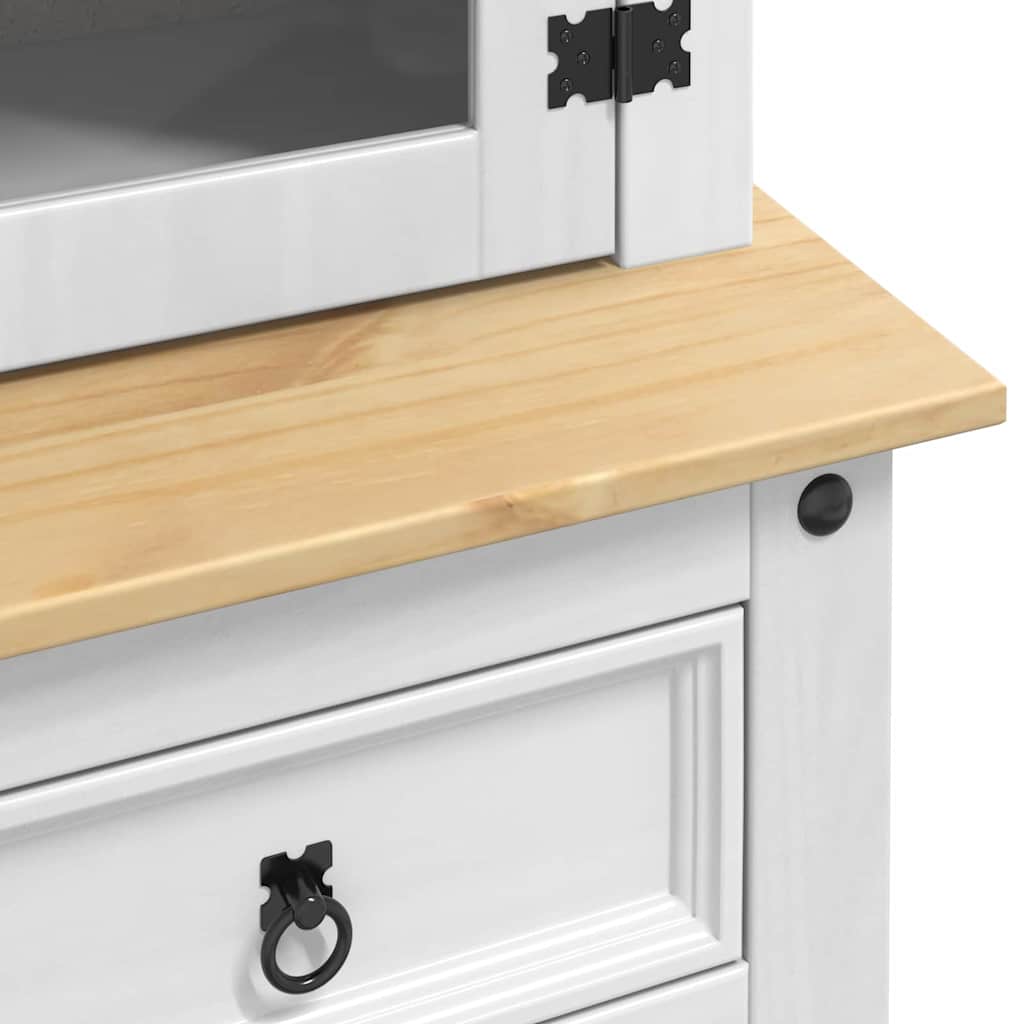 Serviesskap Corona Hvit 100 x 48,5 x 179 cm Massiv furu