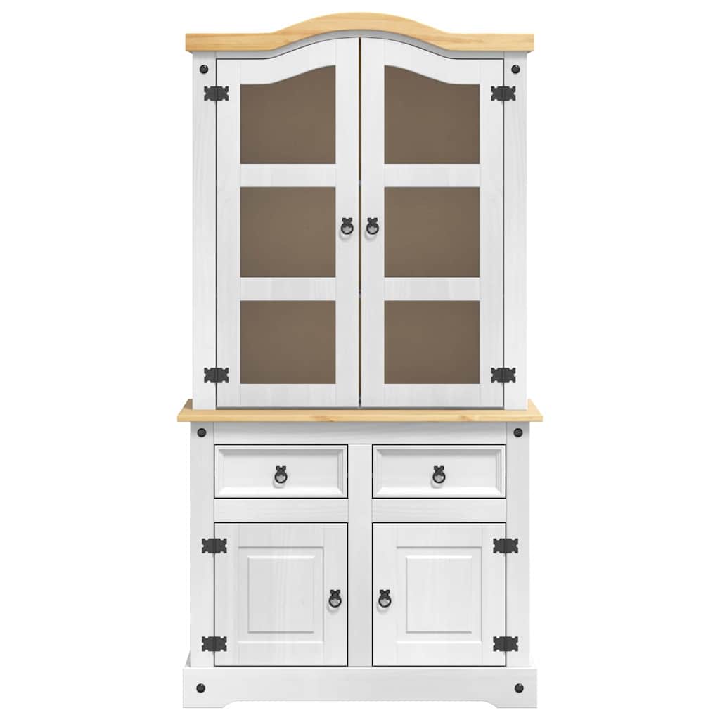 Serviesskap Corona Hvit 100 x 48,5 x 179 cm Massiv furu