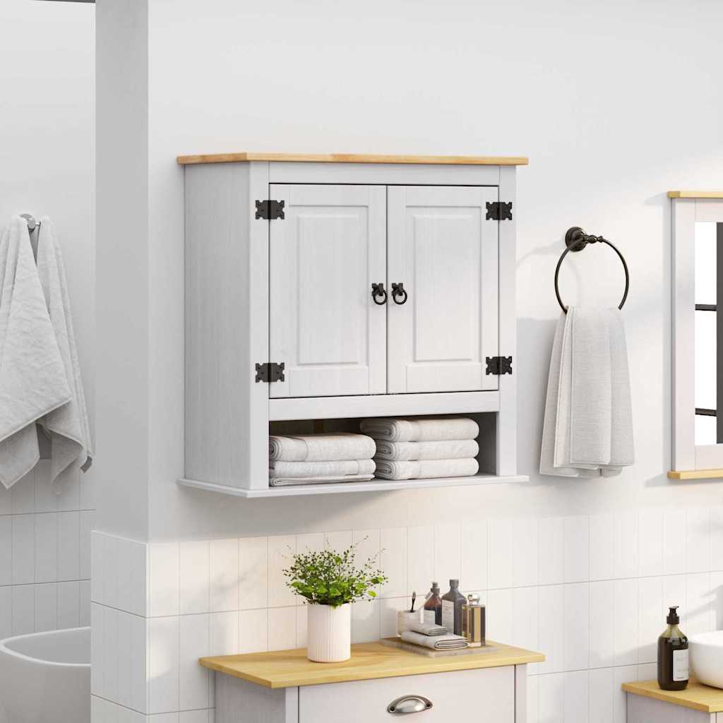 Hengende skap med dør Corona Hvit 70 x 33 x 71,5 cm Massiv furu