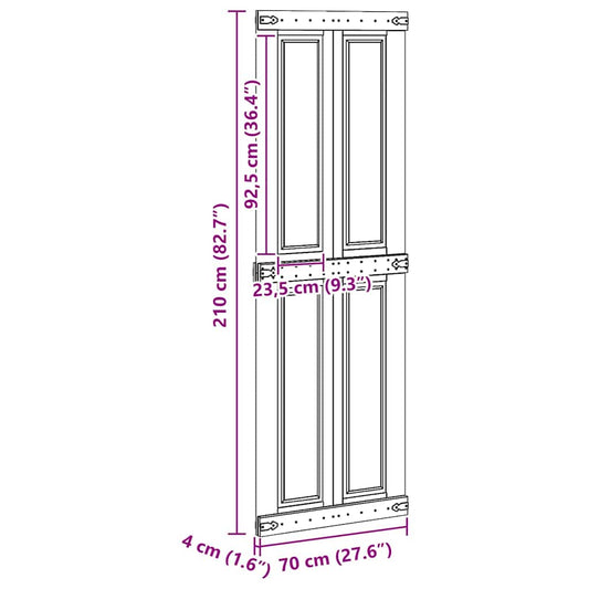 Låvedør Corona Hvit 70 x 210 cm Heltre furu