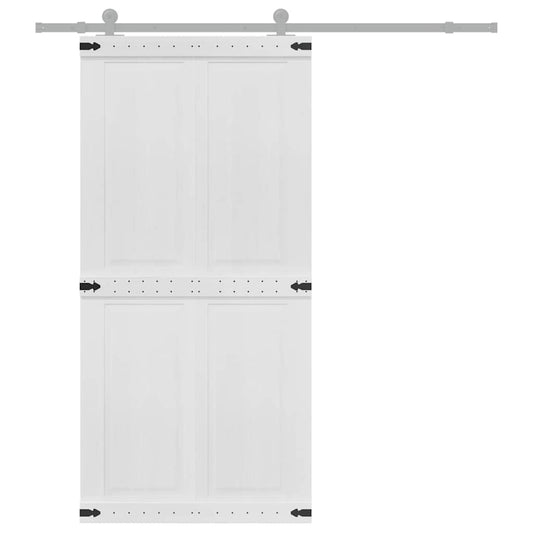 Låvedør Corona Hvit 100 x 210 cm Heltre furu