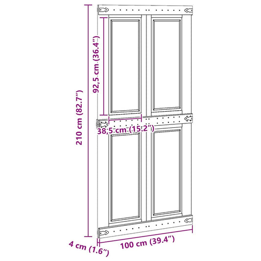 Låvedør Corona Hvit 100 x 210 cm Heltre furu