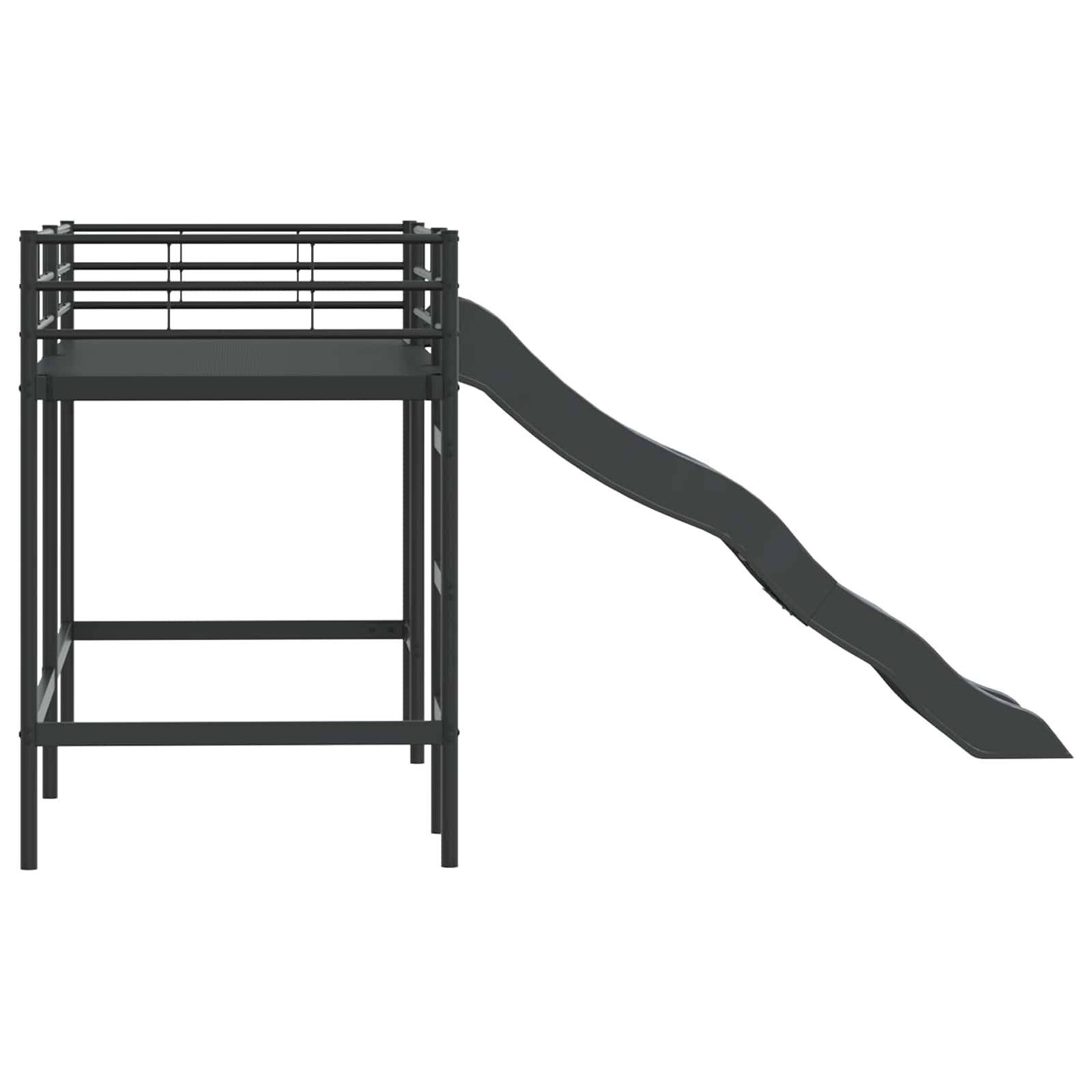 Barneseng med sklie Svart og Anthracite 74,5 x 190 cm vidaXL