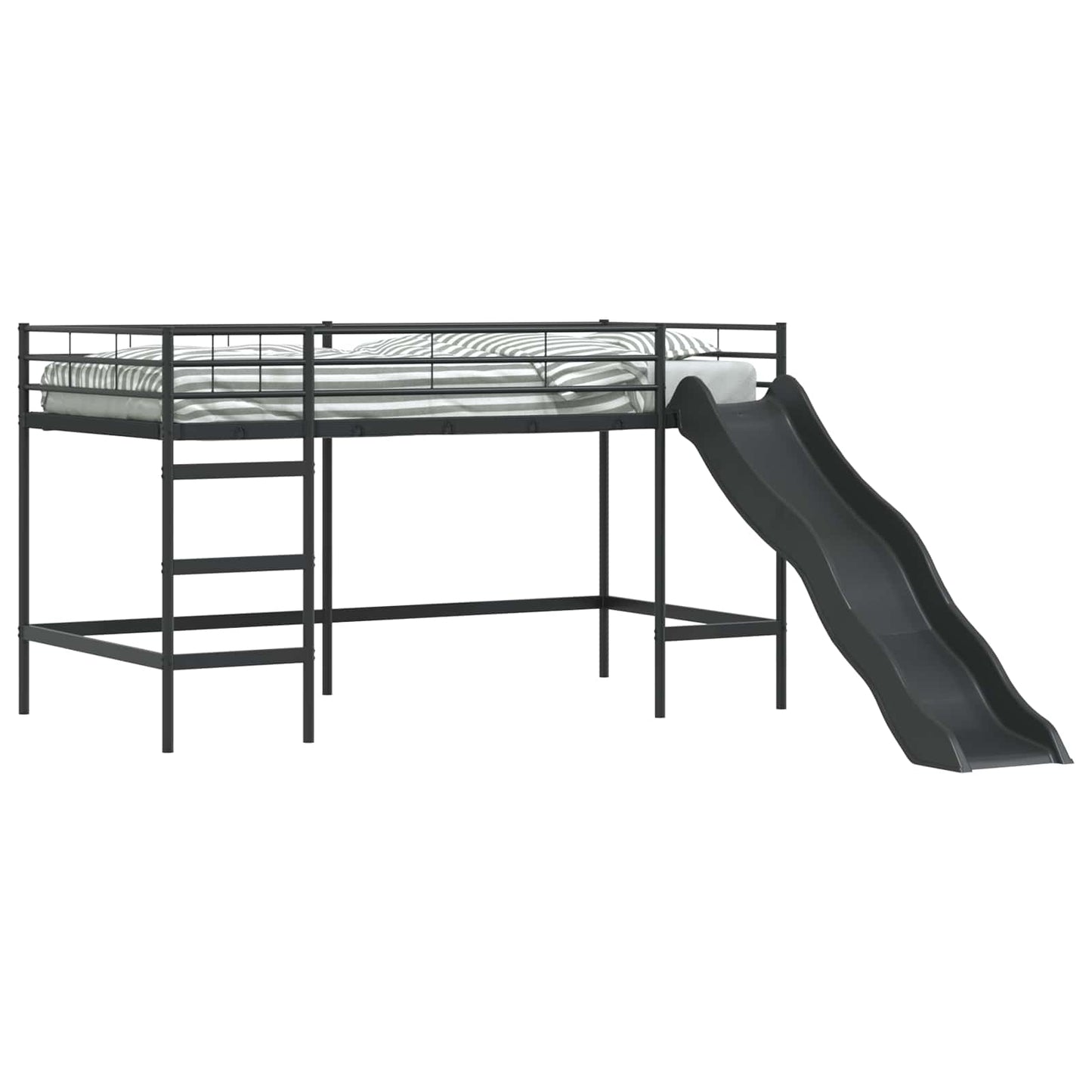 Barneseng med sklie Svart og Anthracite 107 x 200 cm vidaXL
