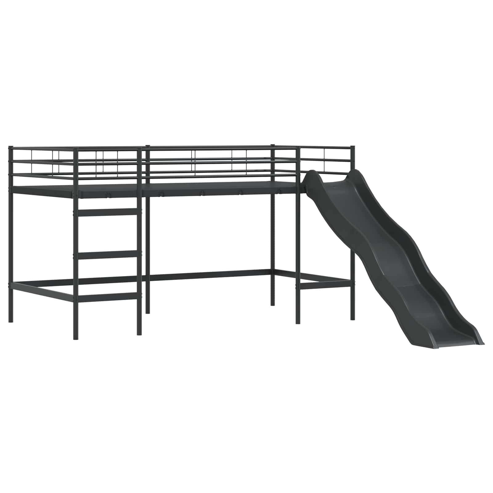 Barneseng med sklie Svart og Anthracite 107 x 200 cm vidaXL