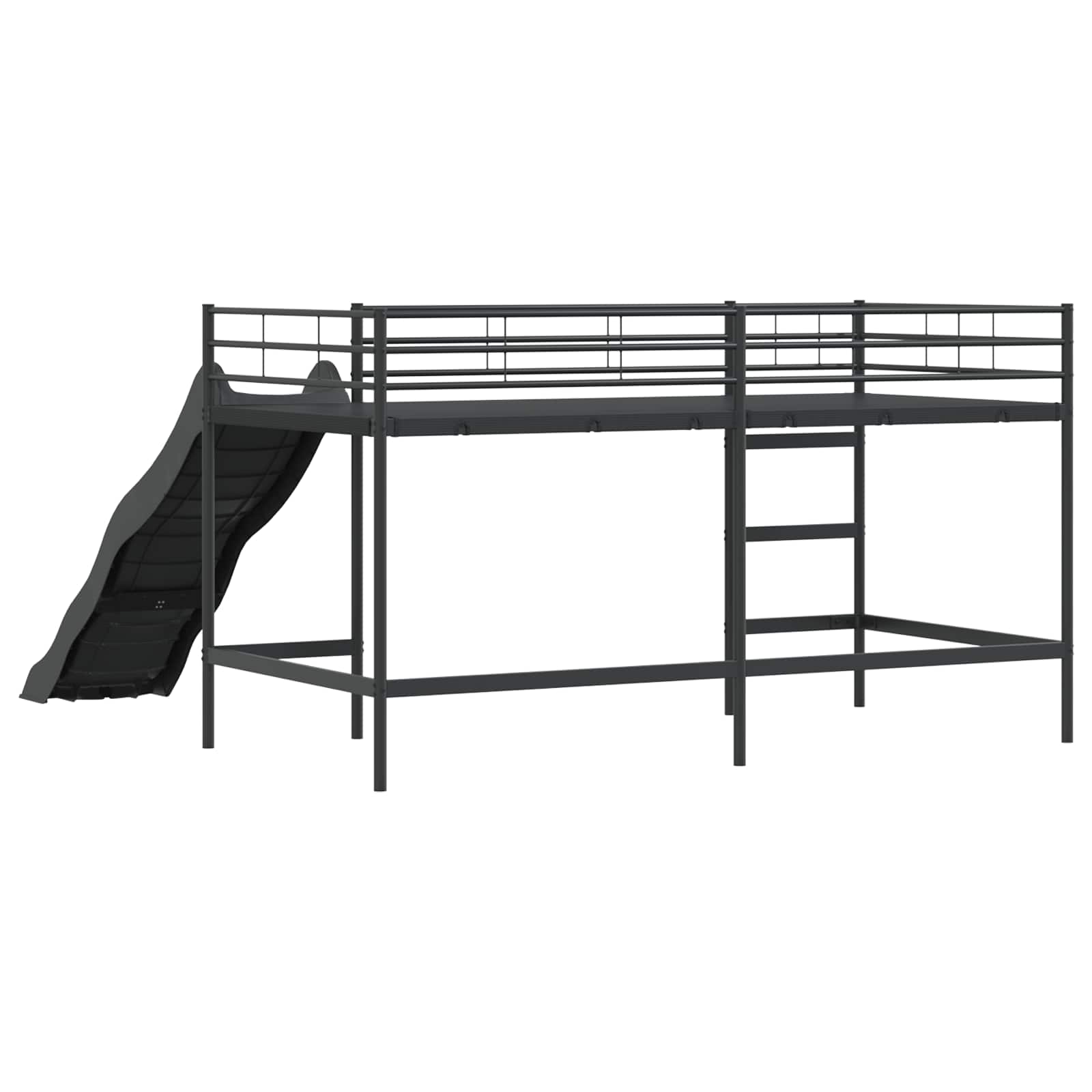 Barneseng med sklie Svart og Anthracite 107 x 200 cm vidaXL
