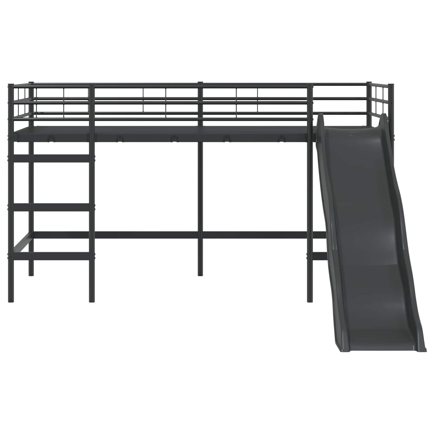 Barneseng med sklie Svart og Anthracite 107 x 200 cm vidaXL
