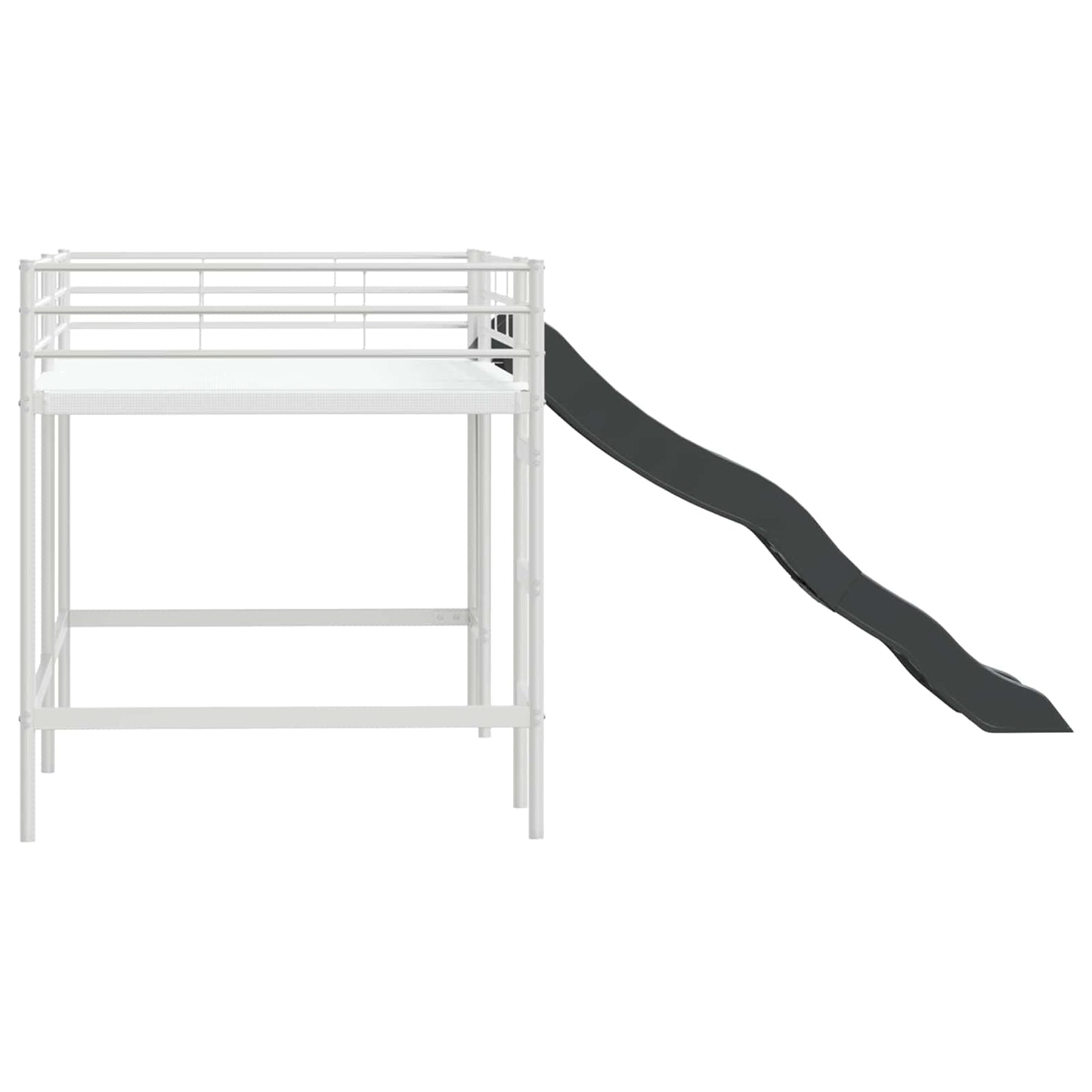 Barneseng med sklie Hvit og Antrasitt 79,5 x 200 cm vidaXL
