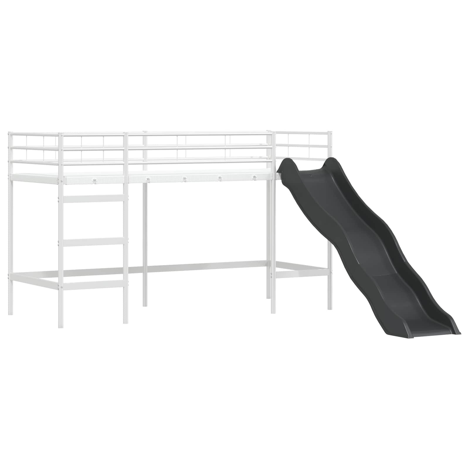 Barneseng med sklie Hvit og Antrasitt 90 x 190 cm vidaXL