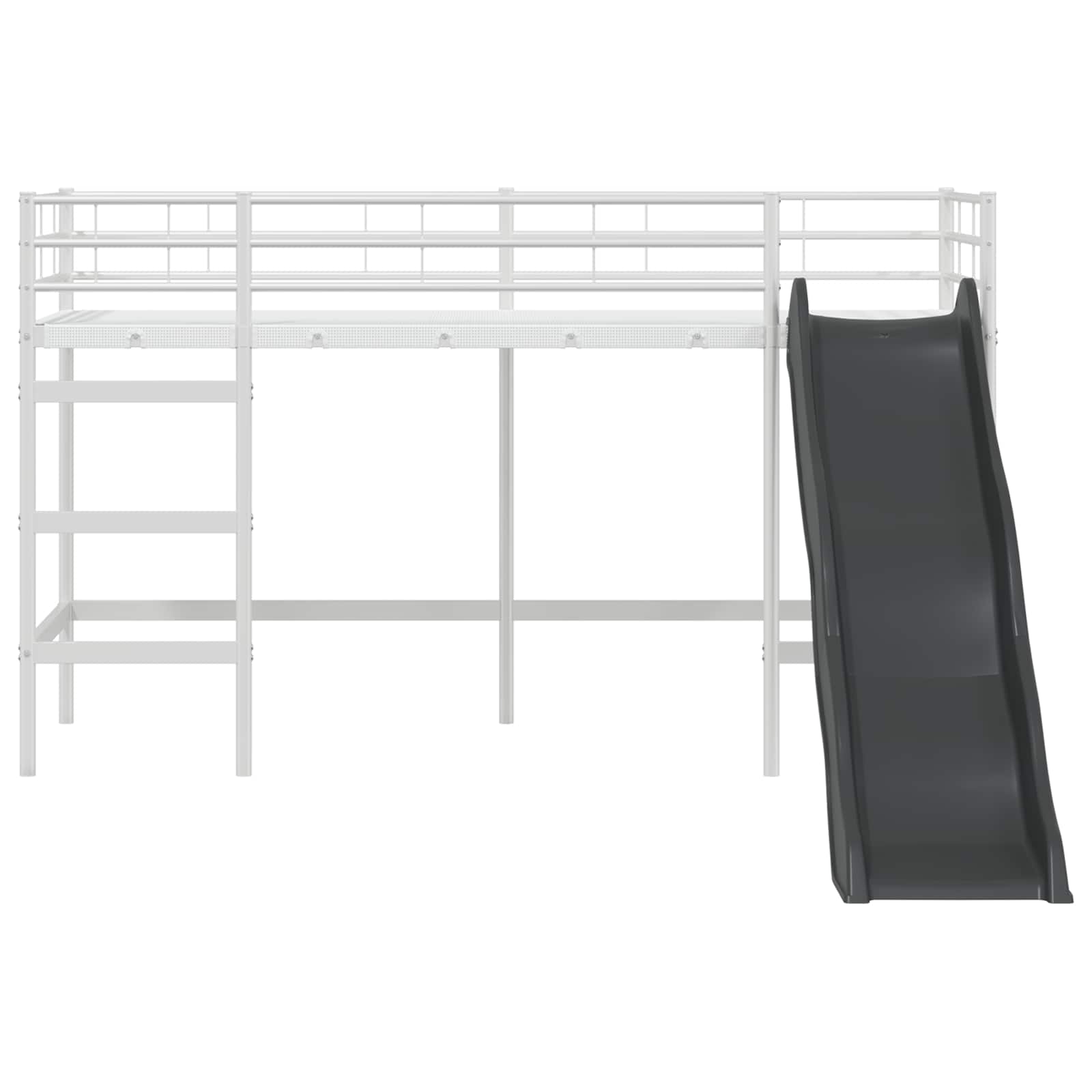 Barneseng med sklie Hvit og Antrasitt 90 x 190 cm vidaXL