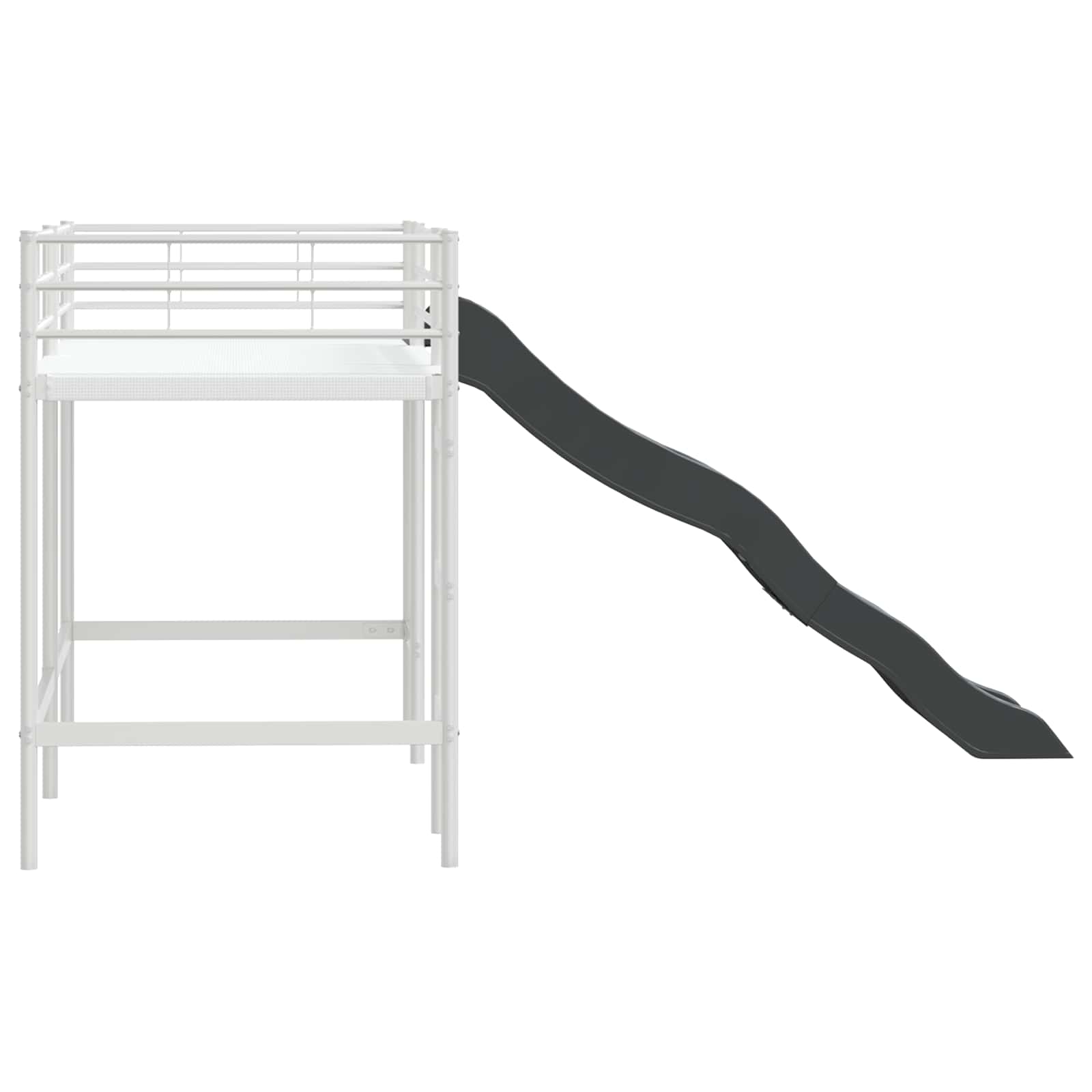 Barneseng med sklie Hvit og Antrasitt 90 x 190 cm vidaXL