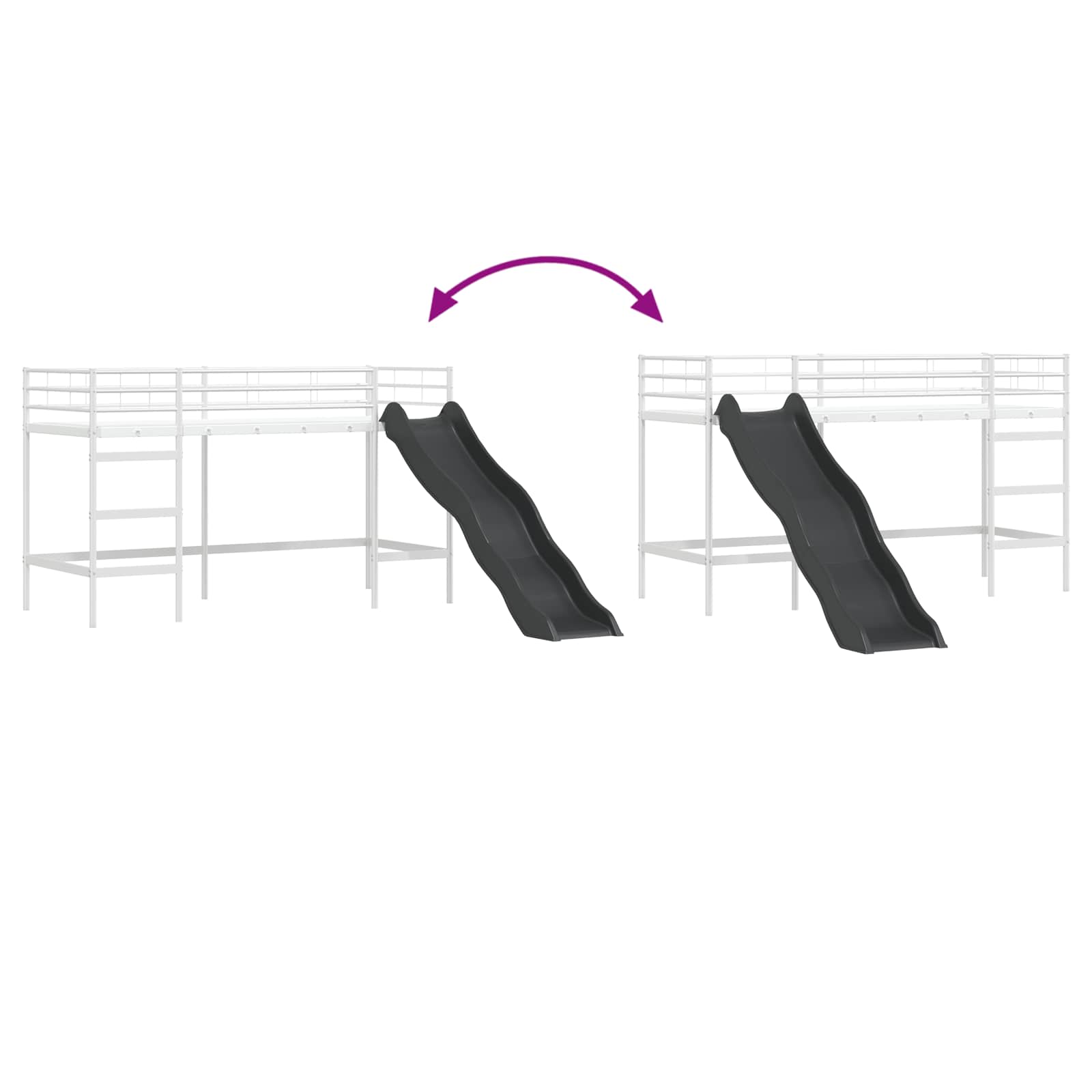 Barneseng med sklie Hvit og Antrasitt 99,5 x 190 cm vidaXL