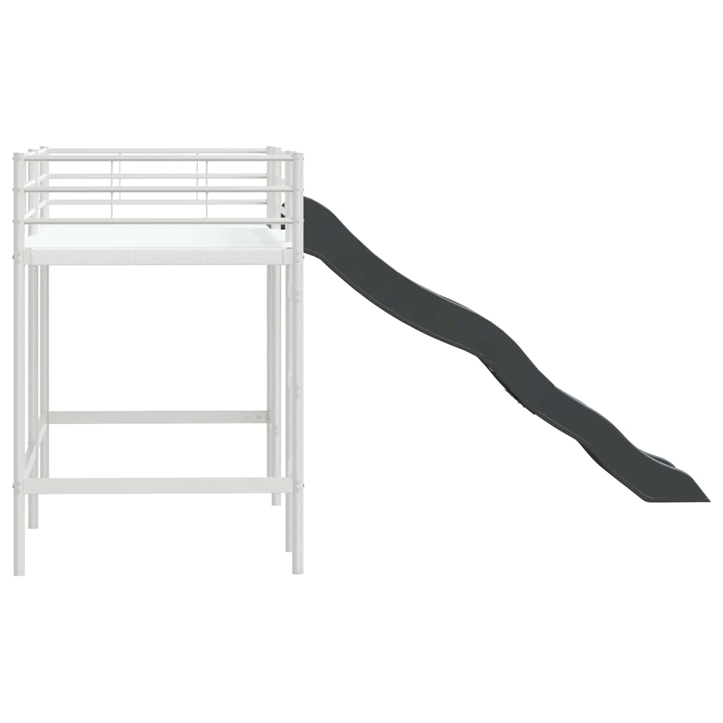 Barneseng med sklie Hvit og Antrasitt 99,5 x 190 cm vidaXL