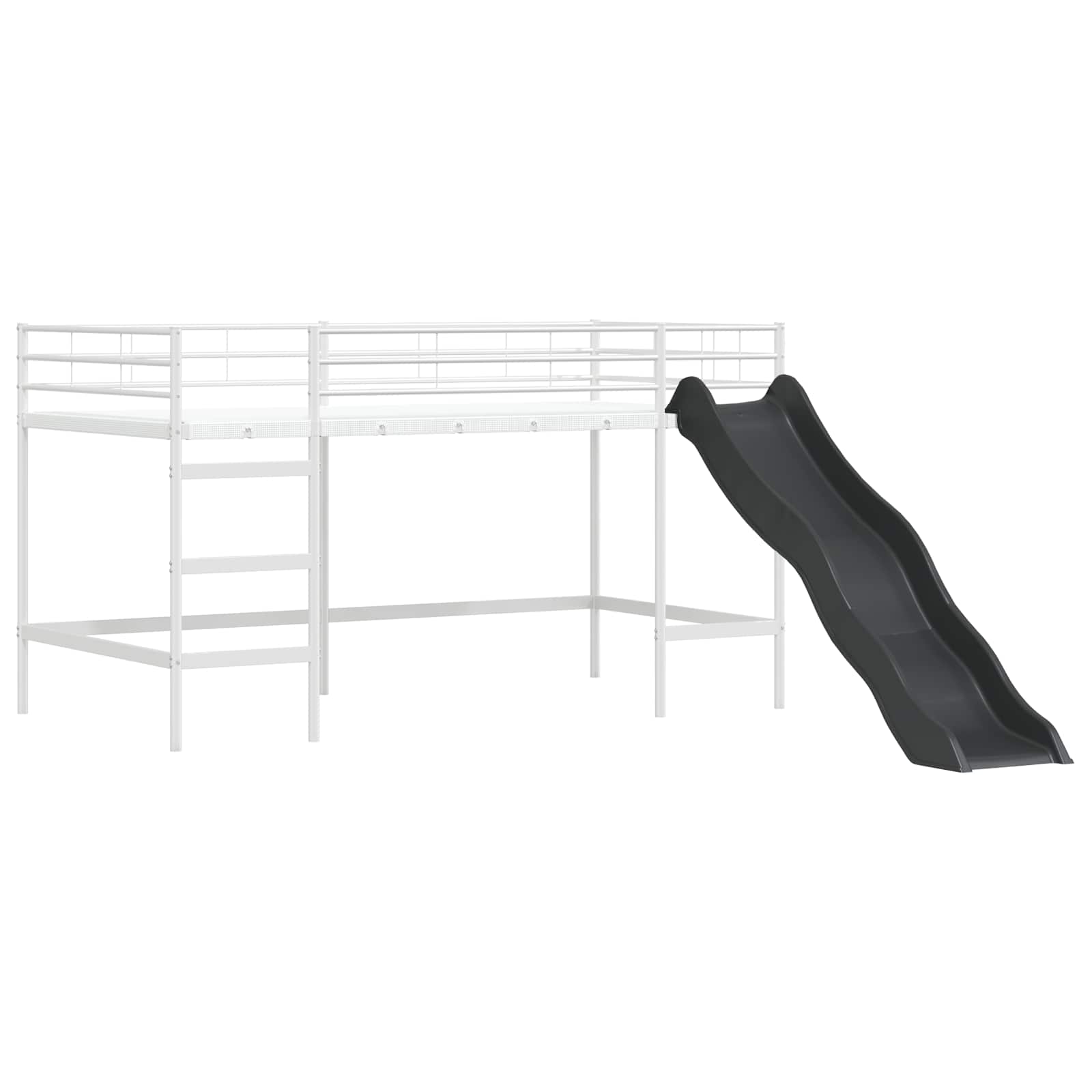 Barneseng med sklie Hvit og Antrasitt 107 x 200 cm vidaXL
