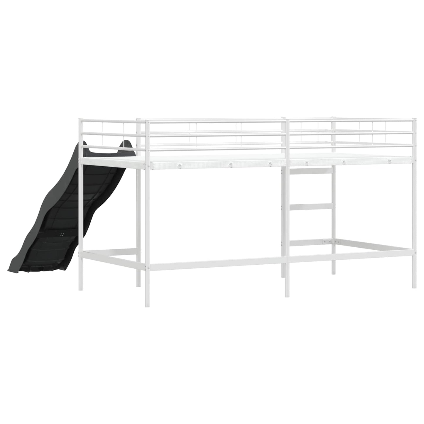 Barneseng med sklie Hvit og Antrasitt 107 x 200 cm vidaXL