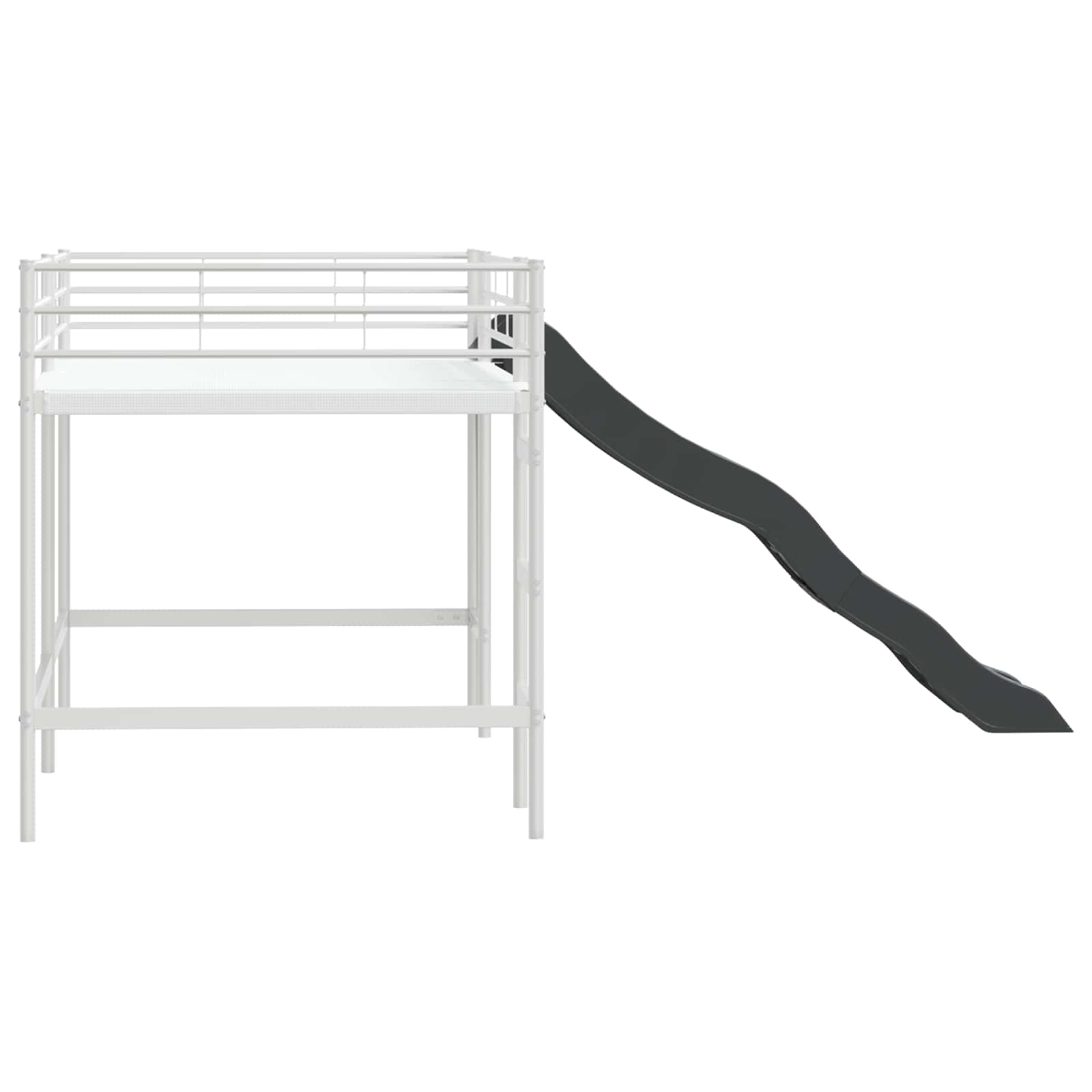 Barneseng med sklie Hvit og Antrasitt 107 x 200 cm vidaXL