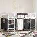 Kiddos Loft Senge Ramme med Gardiner Hvit og svart 80 x 200 cm
