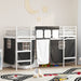 Kiddos Loft Senge Ramme med Gardiner Hvit og svart 100 x 190 cm