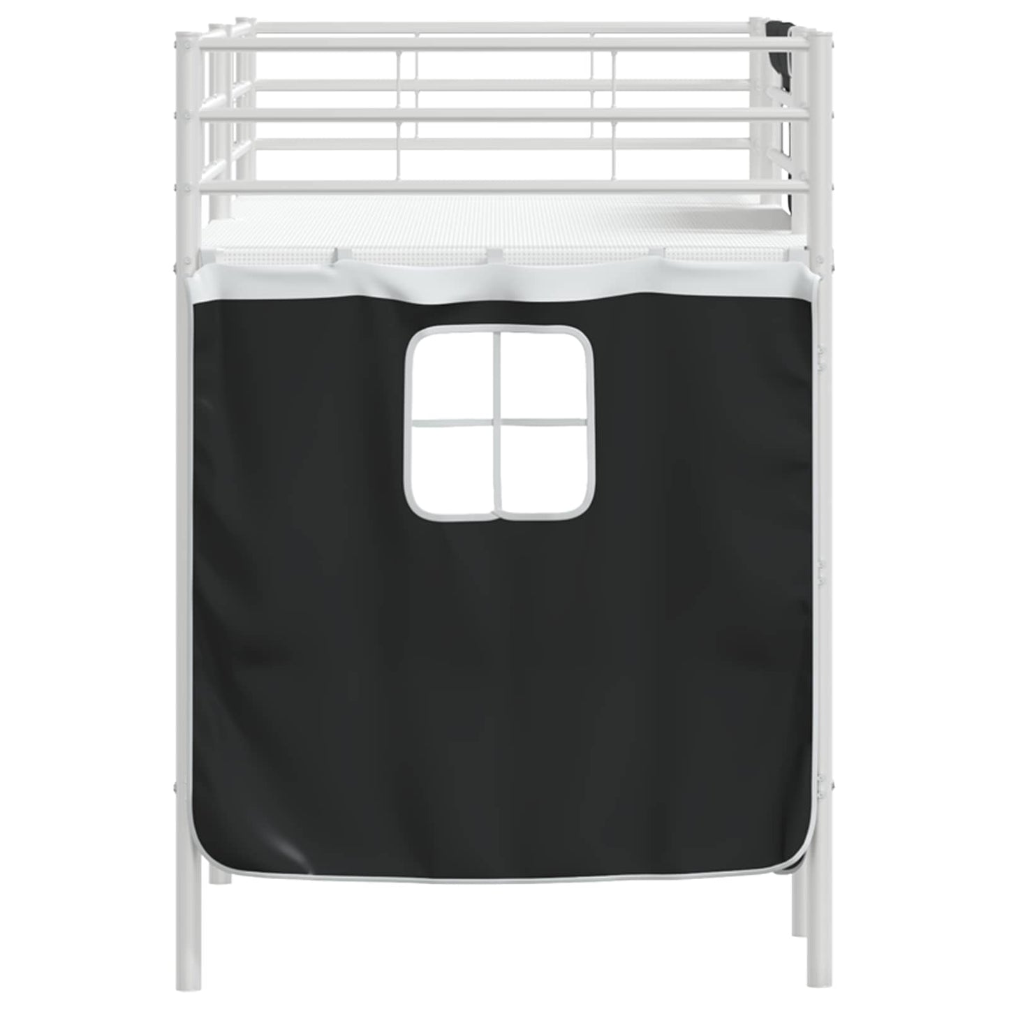 Kiddos Loft Senge Ramme med Gardiner Hvit og svart 100 x 190 cm