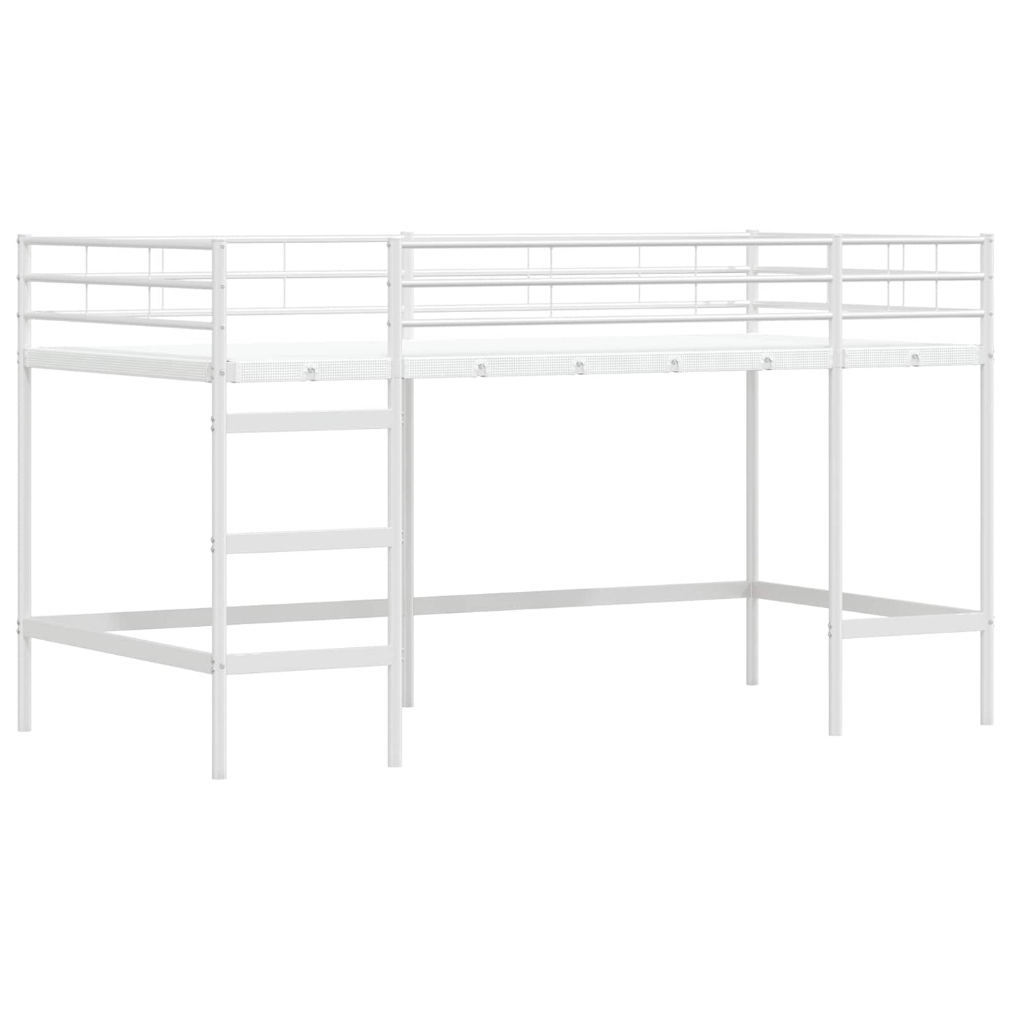 Kiddos Loft Senge Ramme med Gardiner Hvit og svart 107 x 203 cm