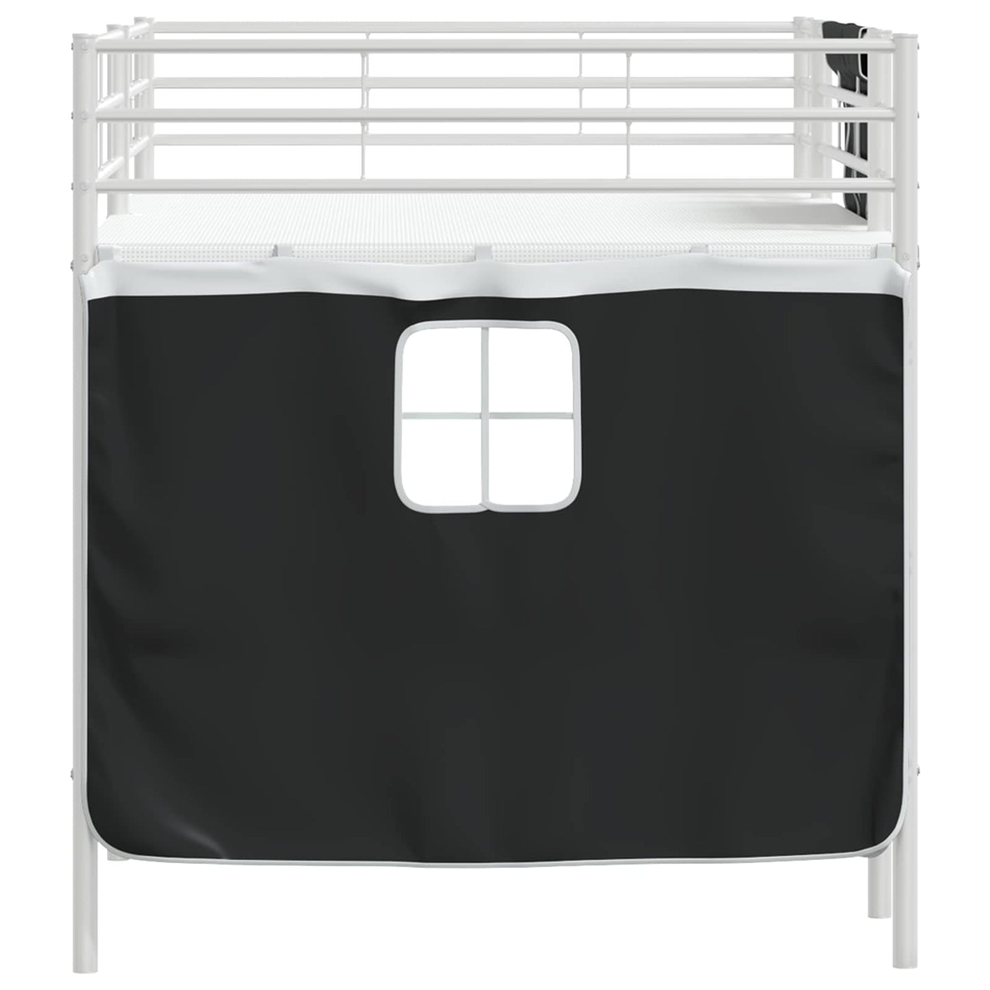 Kiddos Loft Senge Ramme med Gardiner Hvit og svart 107 x 203 cm