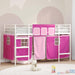 Kiddos Loft Senge Ramme med Gardiner Hvit og Rosa 75 x 190 cm