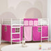 Kiddos Loft Senge Ramme med Gardiner Hvit og Rosa 100 x 200 cm
