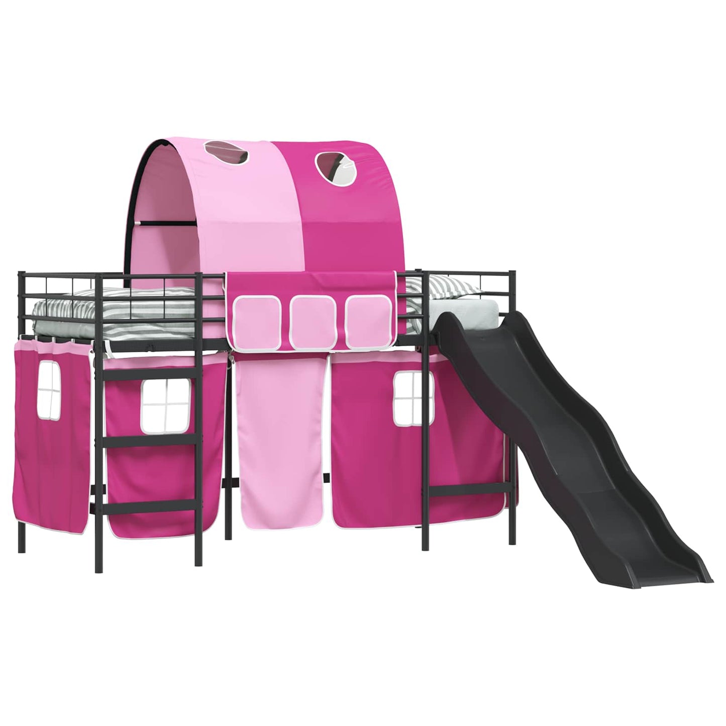 Barns Lofteseng Svart og Rosa 90 x 190 cm Metall