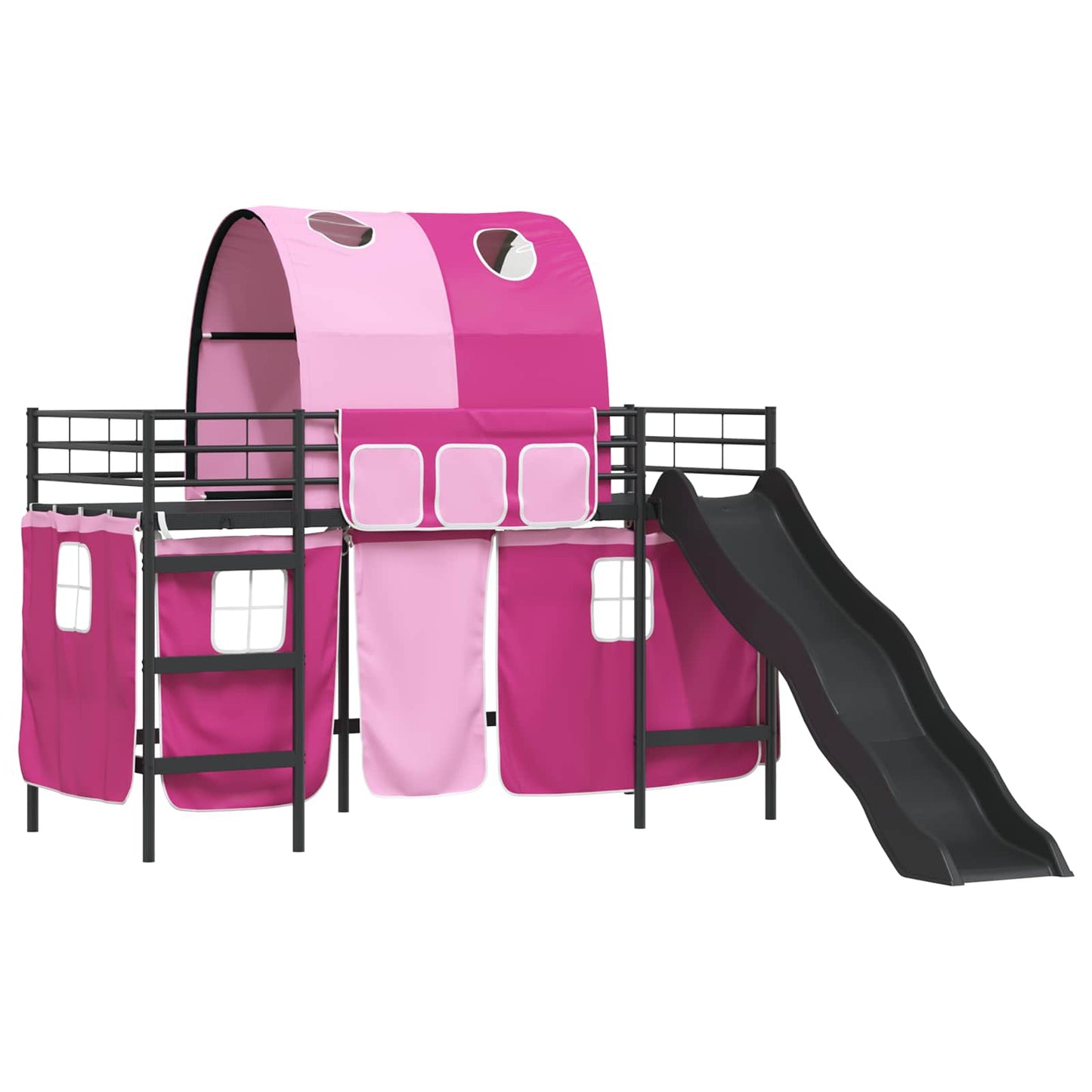 Barns Lofteseng Svart og Rosa 90 x 190 cm Metall