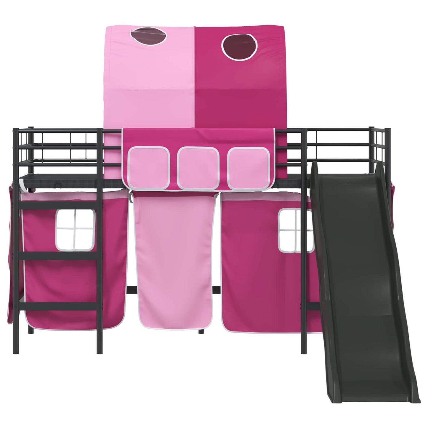 Barns Lofteseng Svart og Rosa 90 x 190 cm Metall