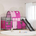 Barns Lofteseng Ensfarget Svart og Rosa 107 x 203 cm Metall