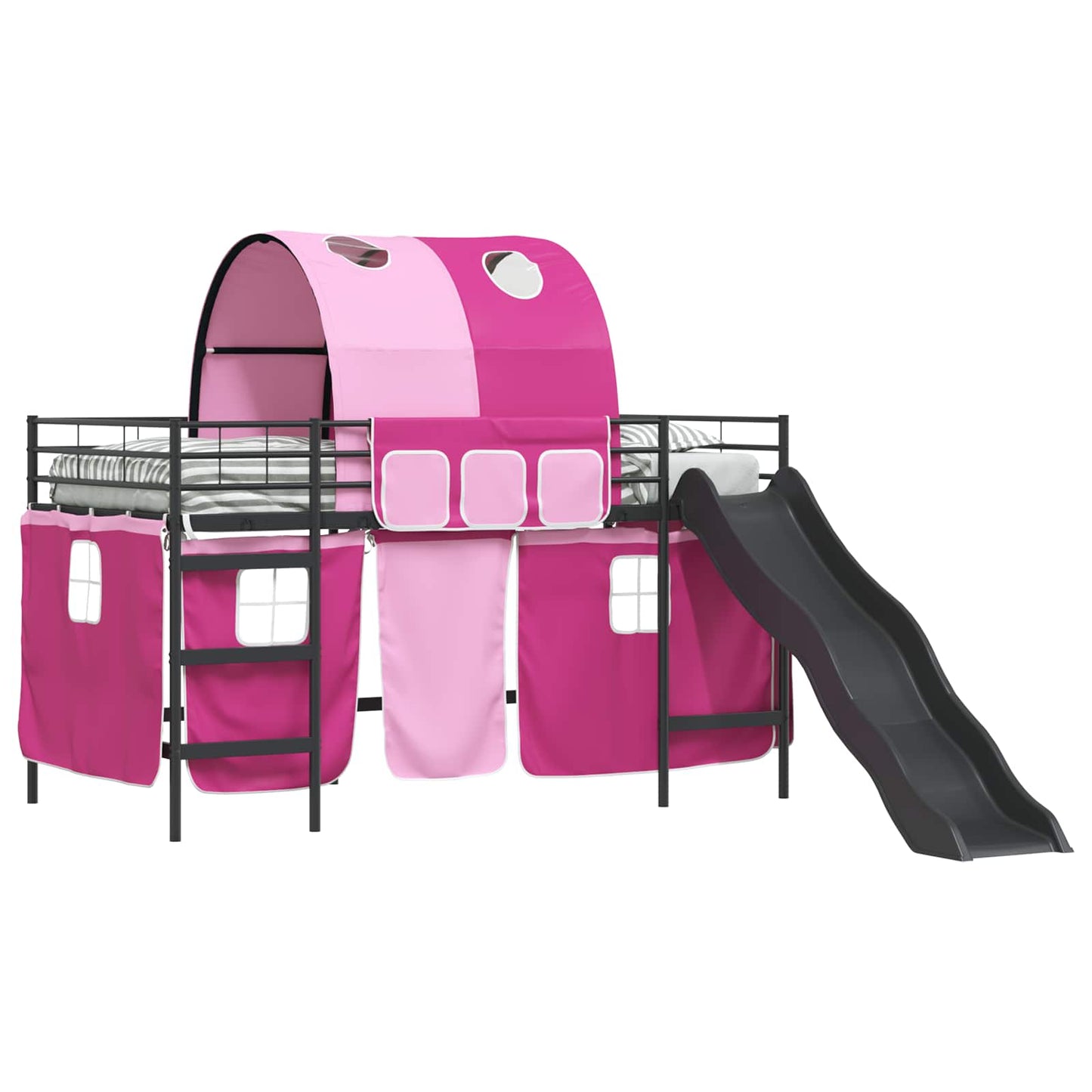 Barns Lofteseng Ensfarget Svart og Rosa 107 x 203 cm Metall