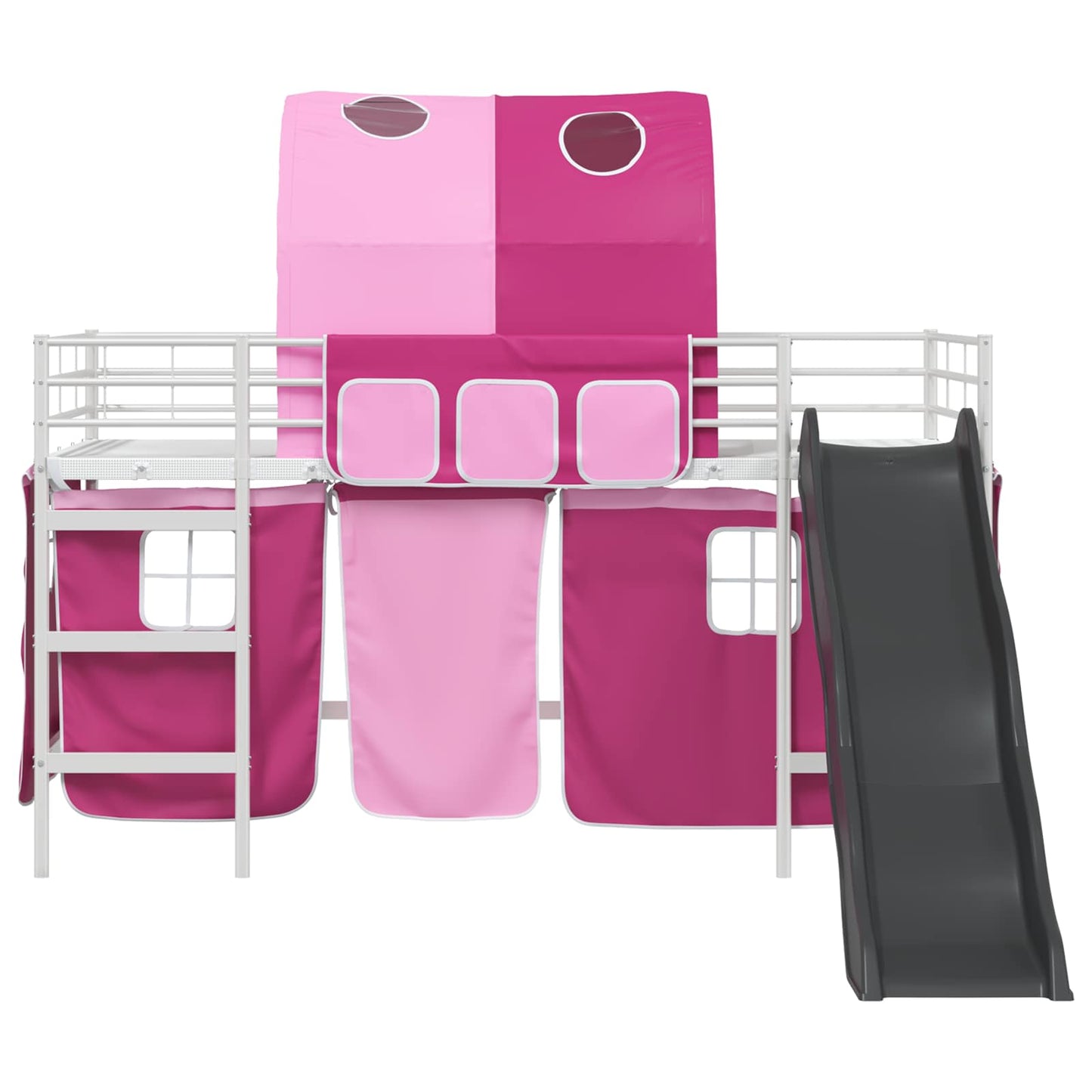 Barns Lofteseng Hvit og Rosa 90 x 200 cm Metall