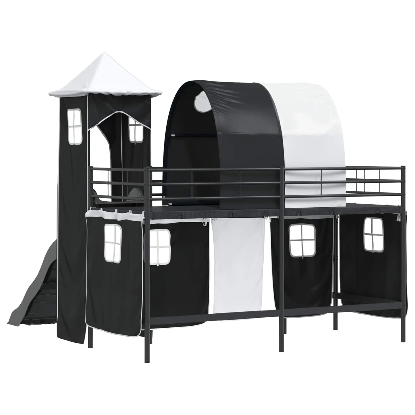 Barns Lofteseng Svart 75 x 190 cm Metall