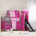 Barns Lofteseng Ensfarget Svart og Rosa 75 x 190 cm Metall