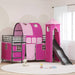 Barns Lofteseng Ensfarget Svart og Rosa 90 x 200 cm Metall