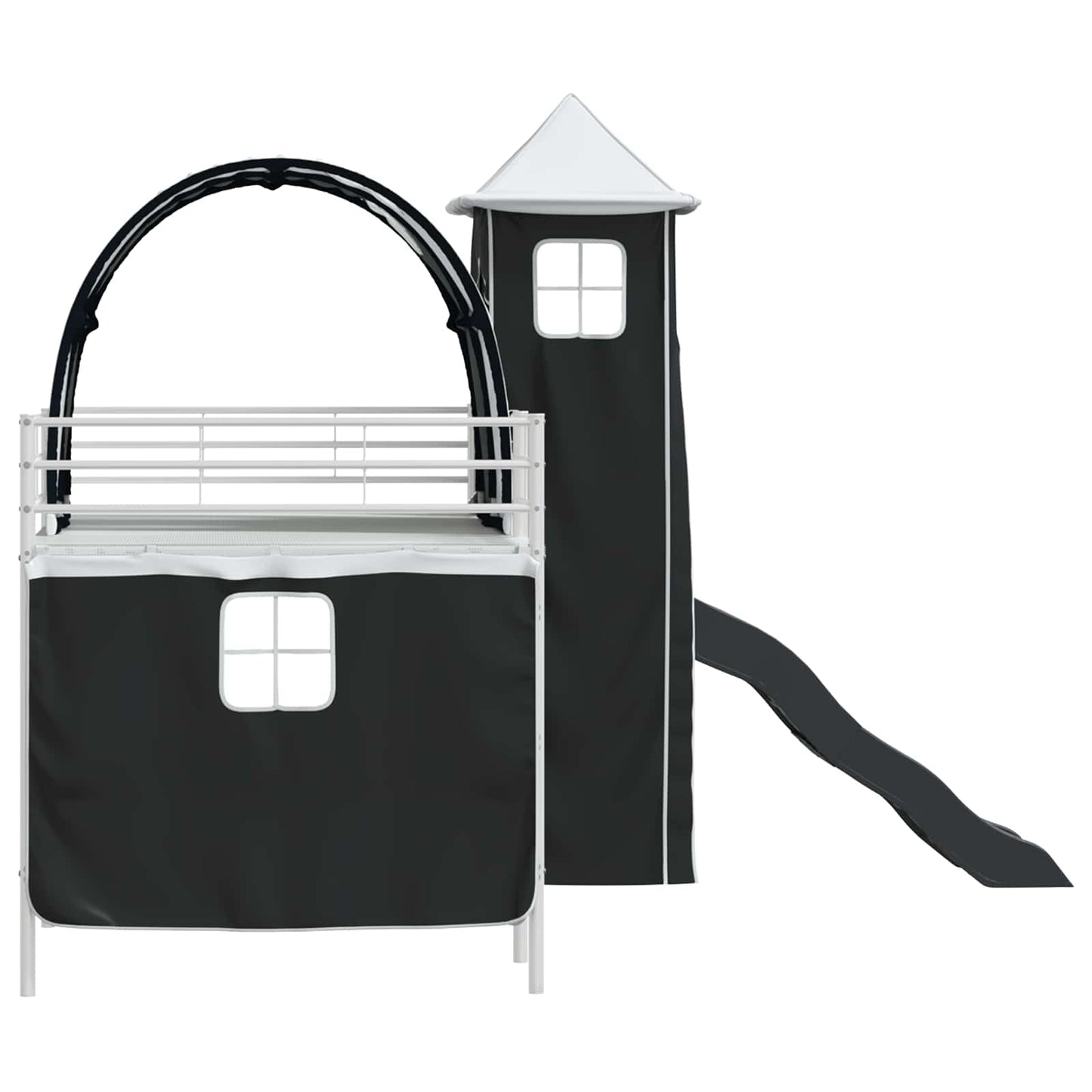 Barns Lofteseng Ensfarget Hvit og svart 107 x 203 cm Metall