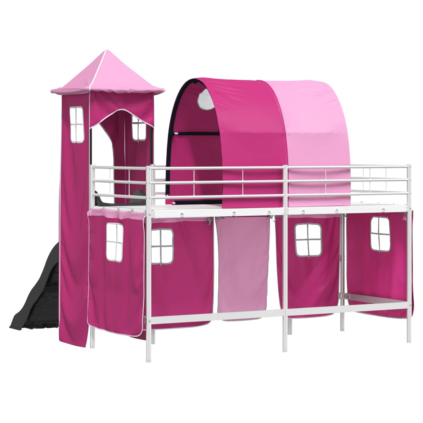 Barns Lofteseng Ensfarget Hvit og rosa 75 x 190 cm Metall