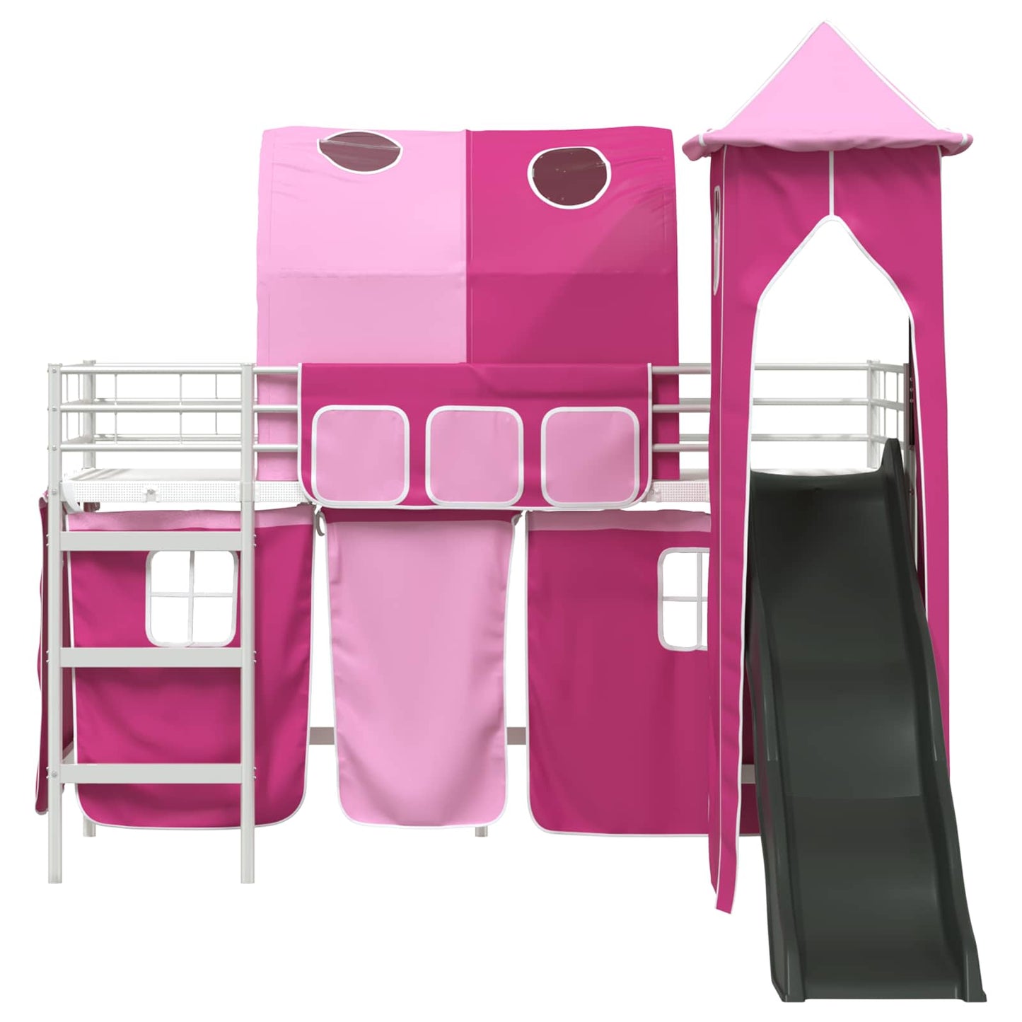 Barns Lofteseng Ensfarget Hvit og rosa 90 x 190 cm Metall
