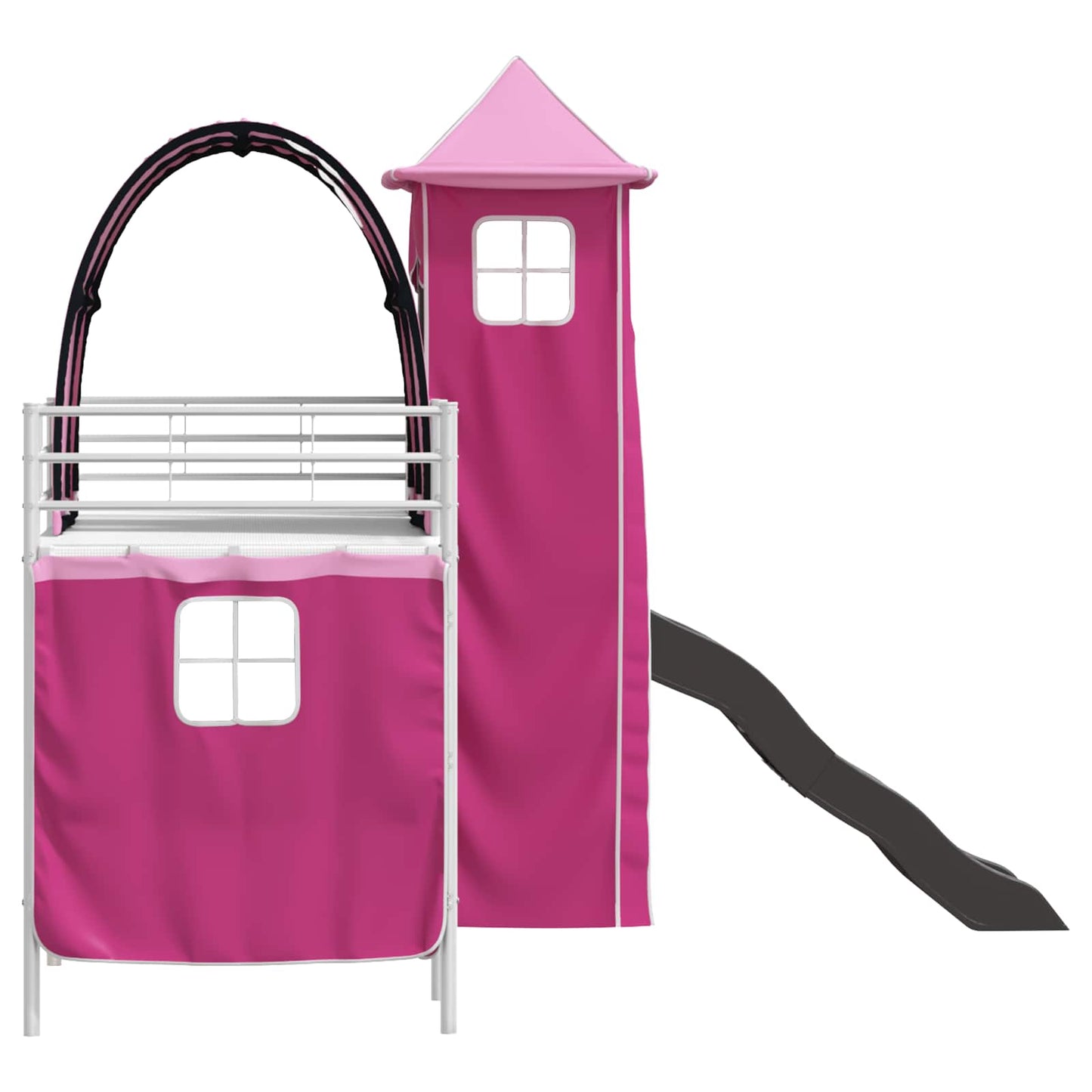 Barns Lofteseng Ensfarget Hvit og rosa 100 x 190 cm Metall