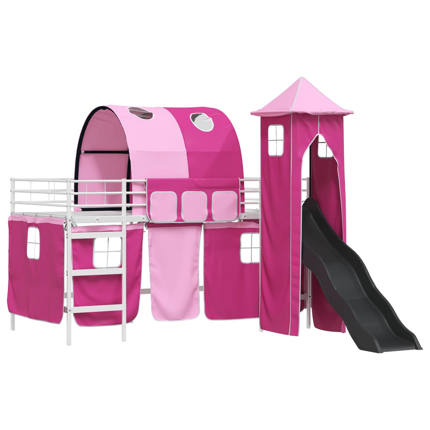Barns Lofteseng Ensfarget Hvit og rosa 100 x 200 cm Metall