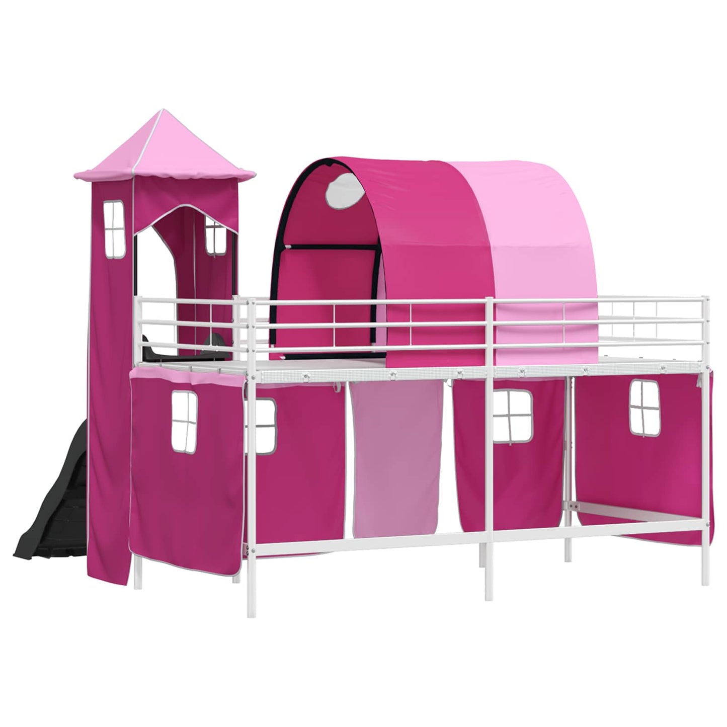 Barns Lofteseng Ensfarget Hvit og rosa 100 x 200 cm Metall