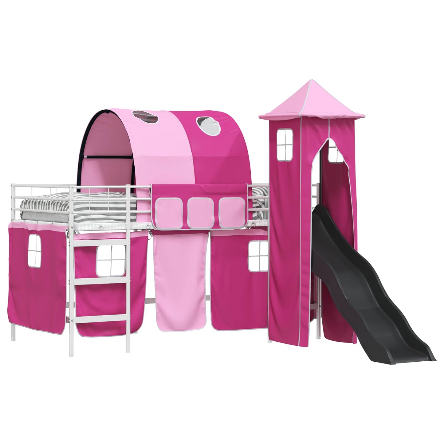 Barns Lofteseng Ensfarget Hvit og rosa 107 x 203 cm Metall