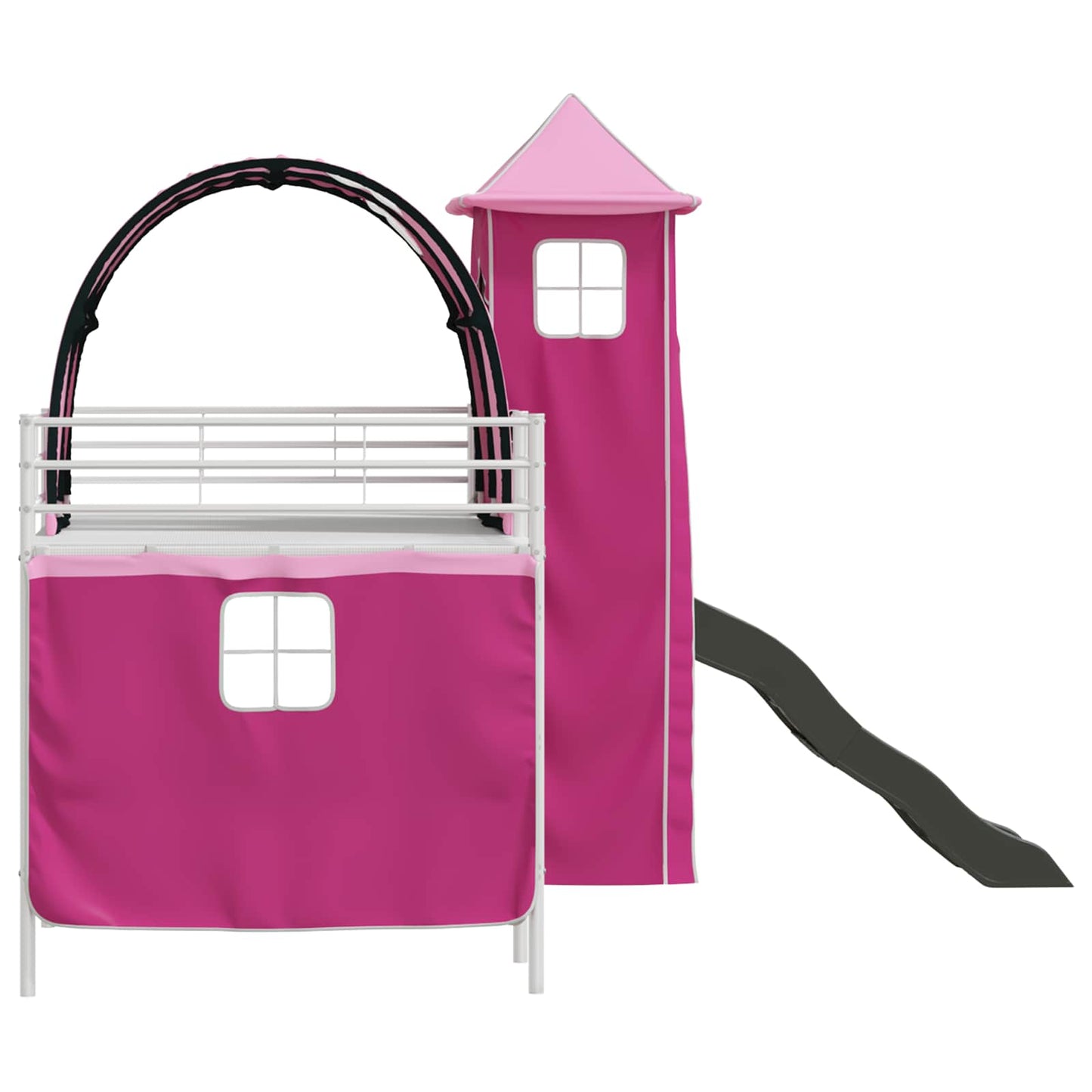 Barns Lofteseng Ensfarget Hvit og rosa 107 x 203 cm Metall