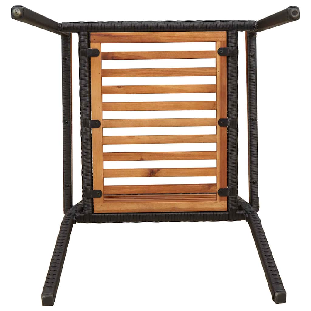 Hage stabelstoler 4 pcs Brun og svart 54 x 56 x 90 cm