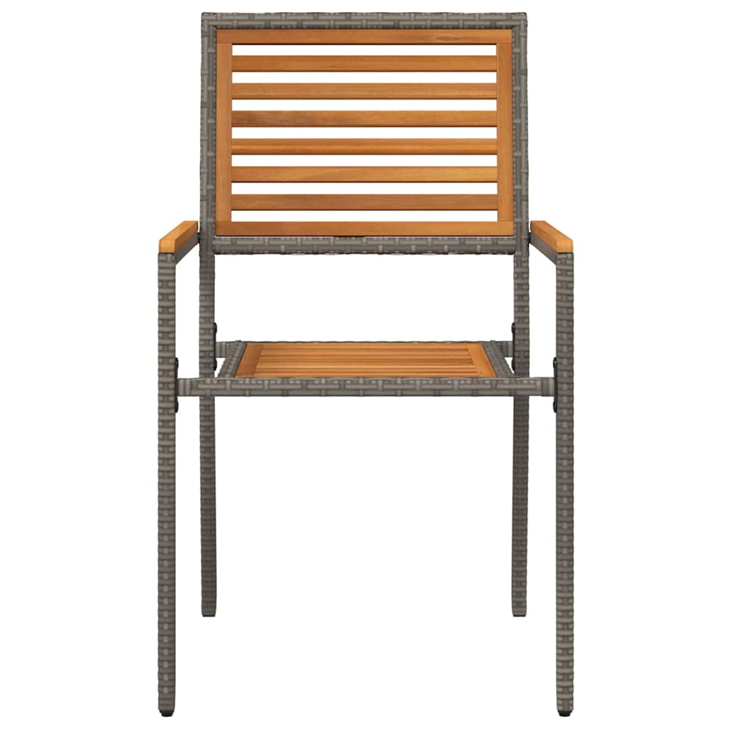 Hage stabelstoler 4 pcs Brun og Grå